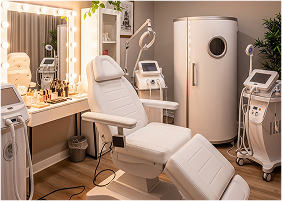 可動式チェアと器具が置いてある写真